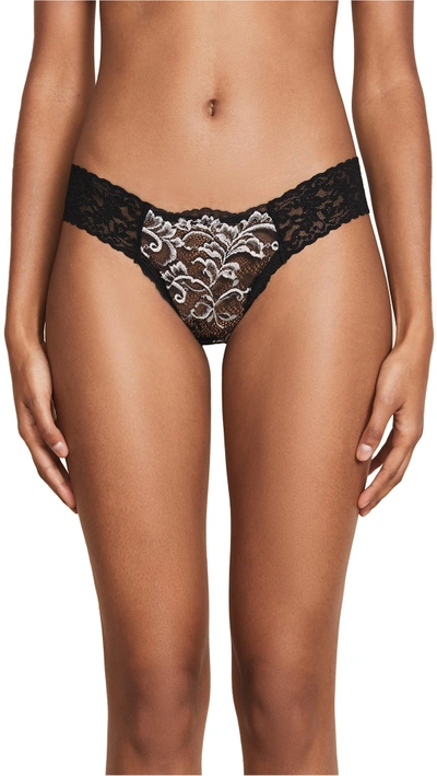 Shop Hanky Panky Regency Collection Thong In Black/marshmallow