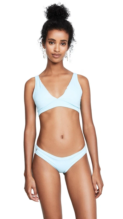 Shop Maaji Crystal Blue Allure Reversible Bikini Top In Multi