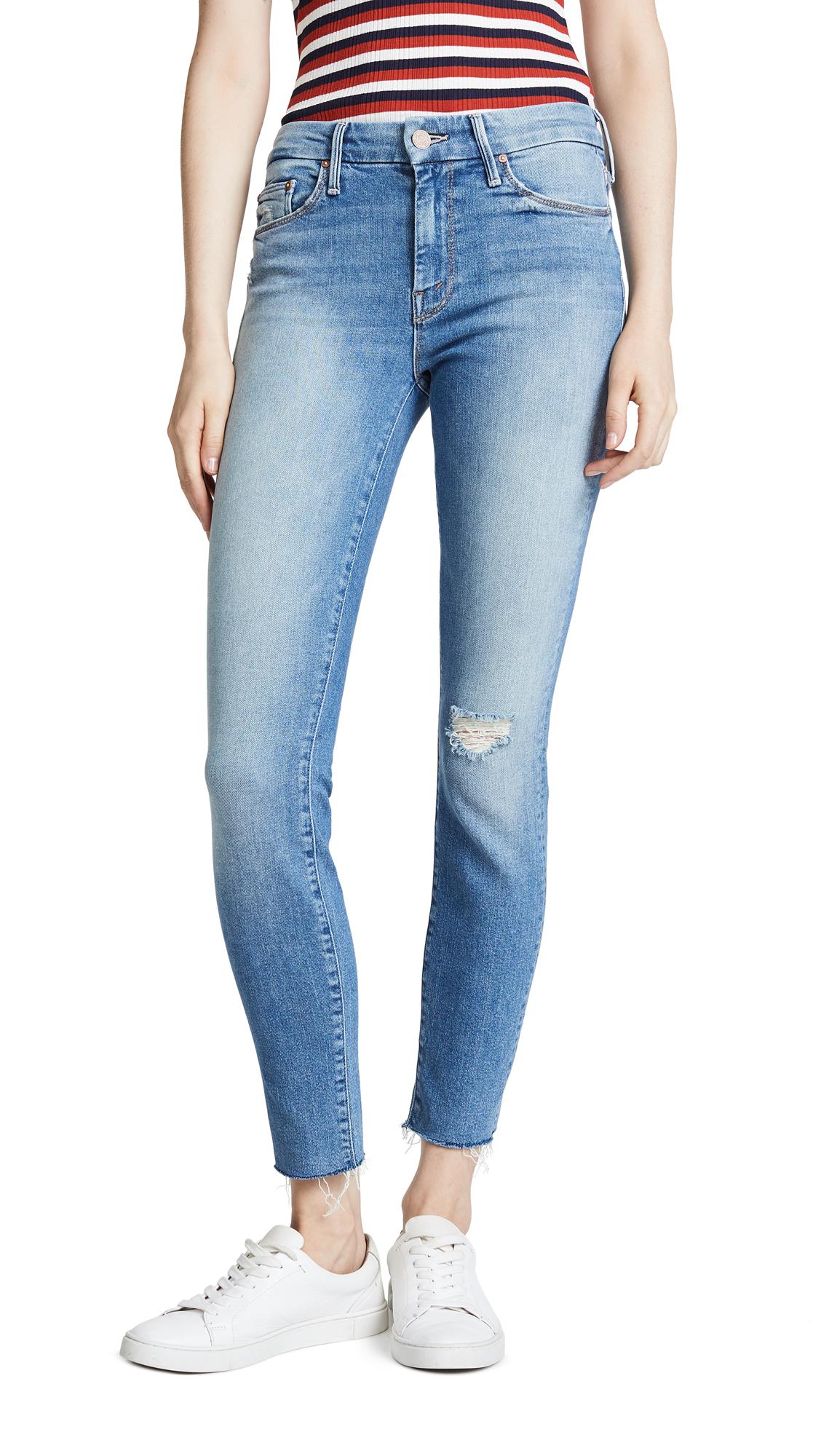 mother denim looker ankle fray love gun
