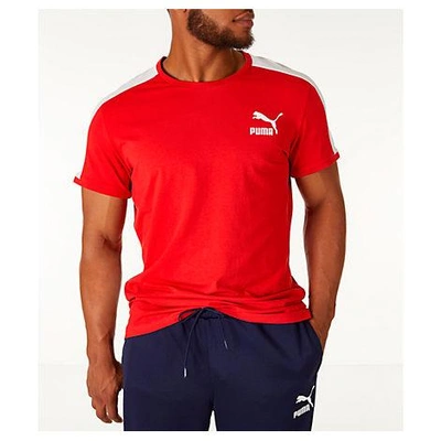 Shop Puma Men's Classic T7 Slim T-shirt, Red