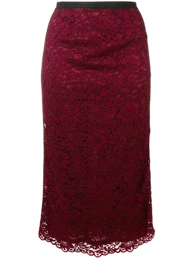 Shop Antonio Marras Layered Floral Skirt In Red