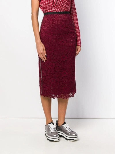 Shop Antonio Marras Layered Floral Skirt In Red