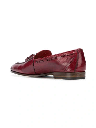 Shop Fabi Tassel Detail Loafers In Red