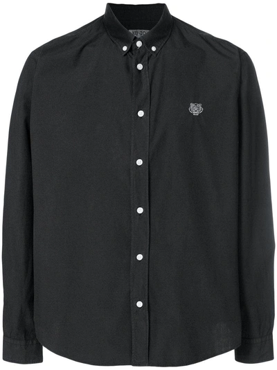 Shop Kenzo Mini Tiger Button Down Shirt - Black