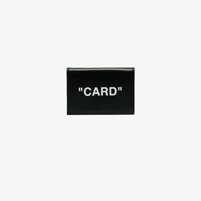 Shop Off-white Black And White "card" Small Leather Wallet