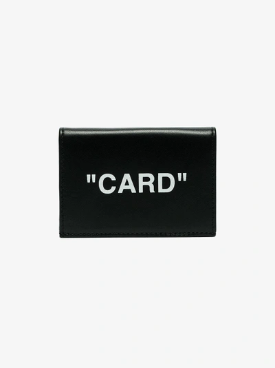 Shop Off-white Black And White "card" Small Leather Wallet