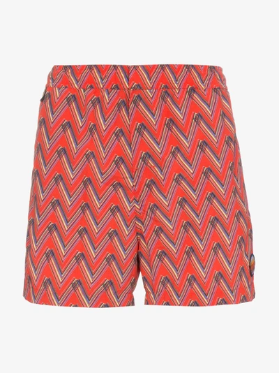 Shop Missoni Mare Print Swim Shorts In Red