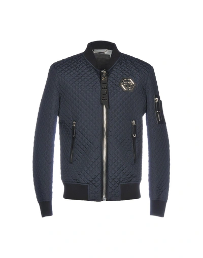 Shop Philipp Plein Bomber In Dark Blue