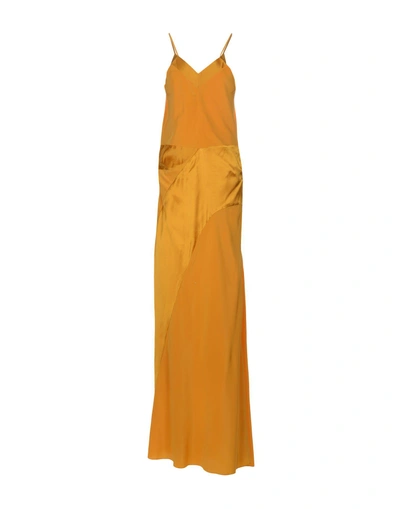 Shop Michelle Mason Long Dress In Ocher