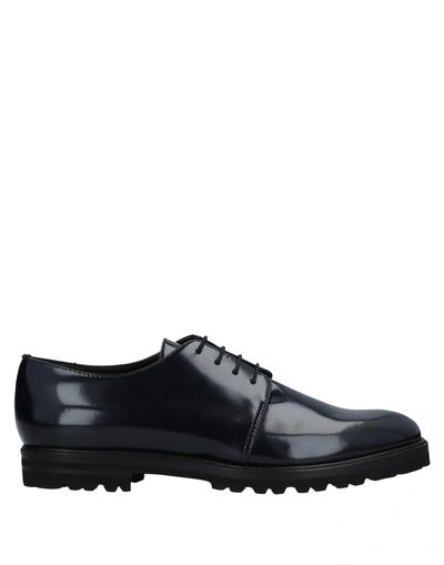 Shop Max Mara Lace-up Shoes In Dark Blue