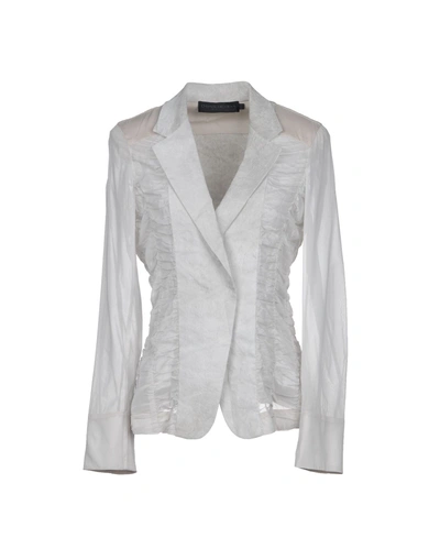 Shop Donna Karan Blazer In Light Grey