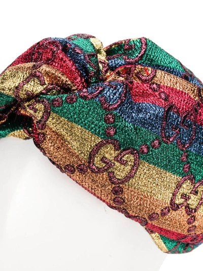 Shop Gucci Rainbow Gg Supreme Handband