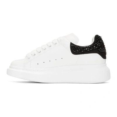 Shop Alexander Mcqueen White And Black Crystal Oversized Sneakers In 9581 Black