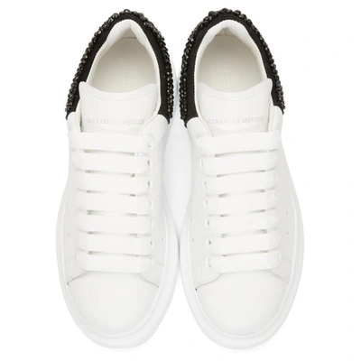 Shop Alexander Mcqueen White And Black Crystal Oversized Sneakers In 9581 Black