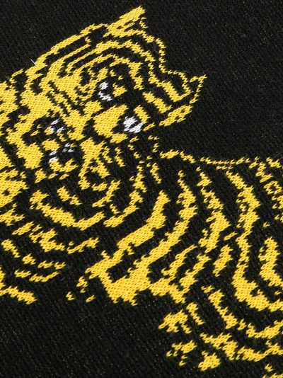 Shop Kenzo Front Logo Tiger Scarf - Black