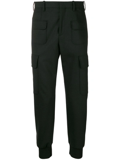 Shop Neil Barrett Cuffed Trousers - Black