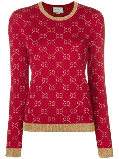Shop Gucci Gg Supreme Knit In Red