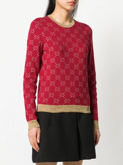 Shop Gucci Gg Supreme Knit In Red