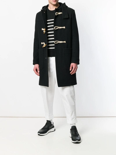 Shop Ami Alexandre Mattiussi Breton Stripes Crew Neck Sweater In Black