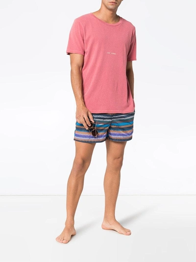 Shop Missoni Mare Zig-zag Stripe Print Swim Shorts - Blue