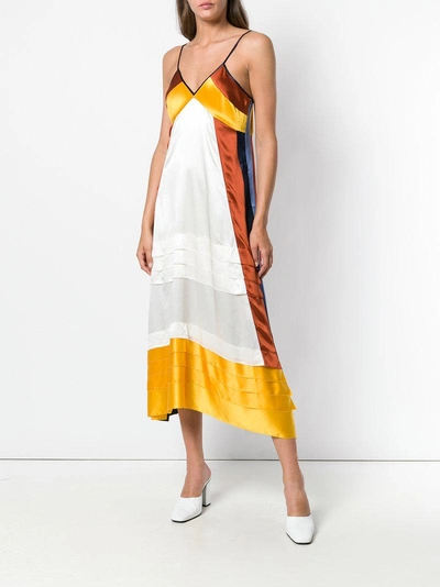Shop Tory Burch Colour-block Midi Dress - Neutrals