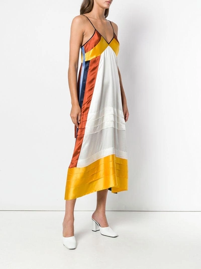 Shop Tory Burch Colour-block Midi Dress - Neutrals