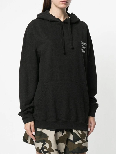 Shop House Of Holland Delete Your Idols Hoodie - Black
