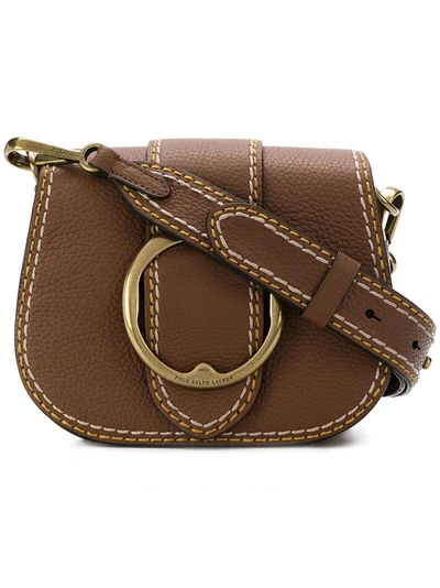 Shop Polo Ralph Lauren Buckled Saddle Bag In Brown