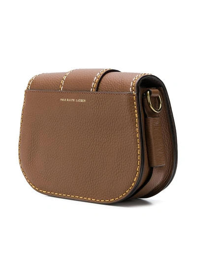 Shop Polo Ralph Lauren Buckled Saddle Bag In Brown