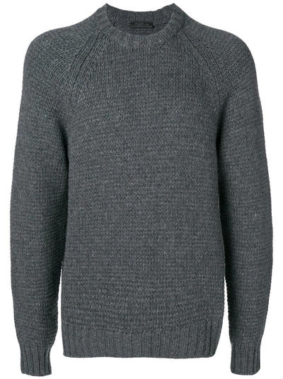 Shop Prada Cashmere Chunky Knit Jumper - Grey