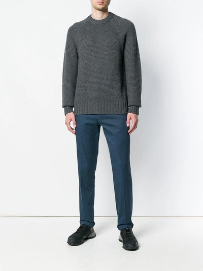 Shop Prada Cashmere Chunky Knit Jumper - Grey