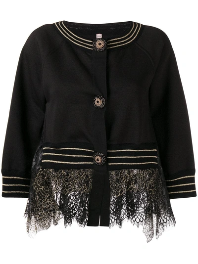 Shop Antonio Marras Lace Detail Jacket - Black