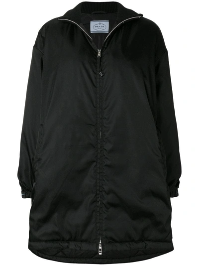 Shop Prada Oversized Jacket - Black