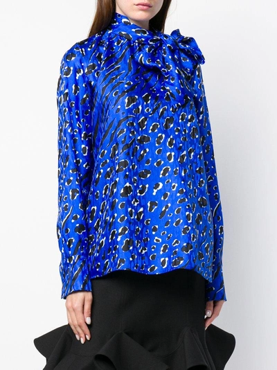 Shop Valentino Tie Neck Blouse - Blue