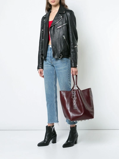 Alexander Wang Large Roxy Leather Tote Bag - Red In Crambery | ModeSens
