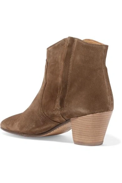 Shop Isabel Marant Dicker Suede Ankle Boots In Taupe
