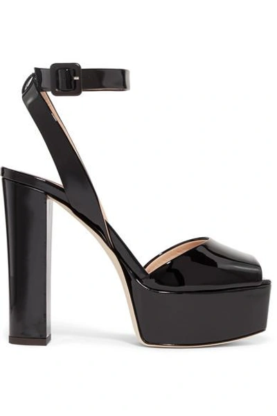Shop Giuseppe Zanotti Betty Patent-leather Platform Sandals In Black