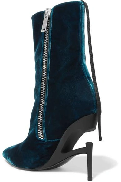 Shop Ben Taverniti Unravel Project Velvet Ankle Boots In Green