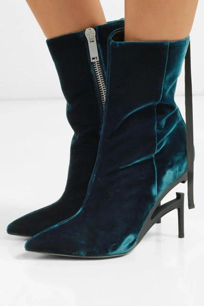 Shop Ben Taverniti Unravel Project Velvet Ankle Boots In Green