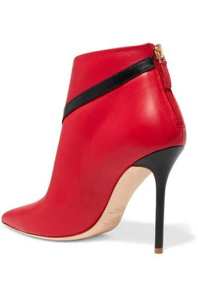 Shop Malone Souliers + Emanuel Ungaro Amelie 100 Leather Ankle Boots In Red