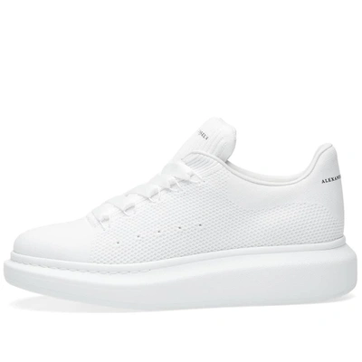 Shop Alexander Mcqueen Wedge Sole Knit Sneaker In White