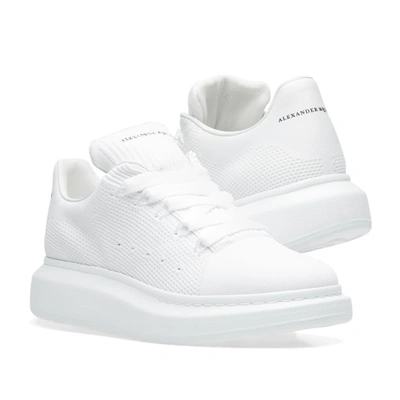 Shop Alexander Mcqueen Wedge Sole Knit Sneaker In White