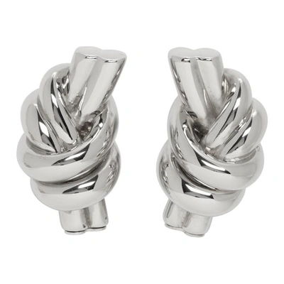Shop Jw Anderson Silver Metallic Knot Earrings