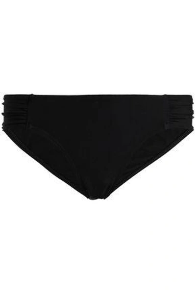 Shop Jets By Jessika Allen Jetset Ruched Low-rise Bikini Briefs In Black