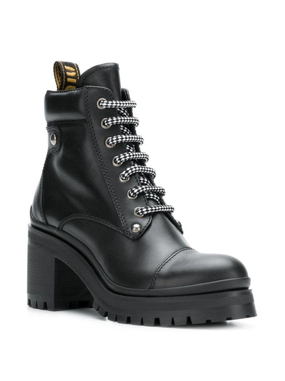 Shop Miu Miu Lace-up Ankle Boots - Black