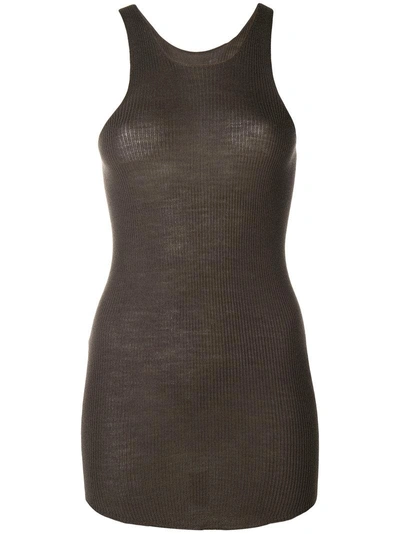 Shop Rick Owens Knitted Tank Top - Grey