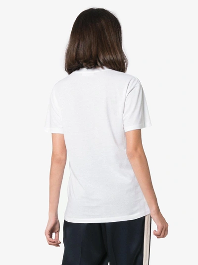 Shop Ganni Mushroom Motif T-shirt In White