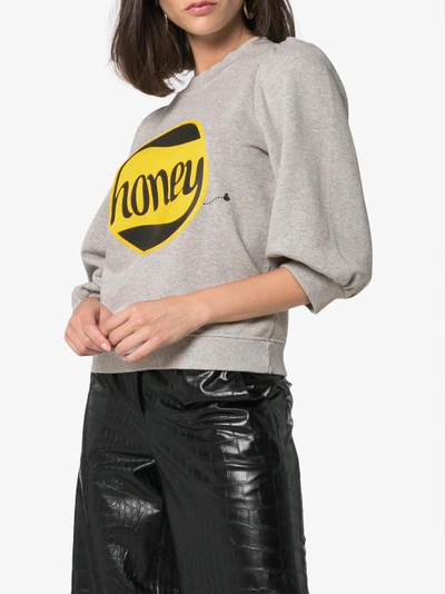 Ganni Honey Sweatshirt In Grey | ModeSens