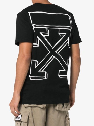 Shop Off-white Arrow Logo Print Short Sleeve Cotton T Shirt In Black