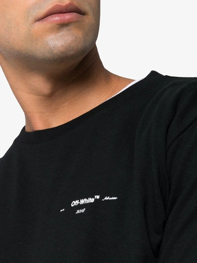 Shop Off-white Arrow Logo Print Short Sleeve Cotton T Shirt In Black